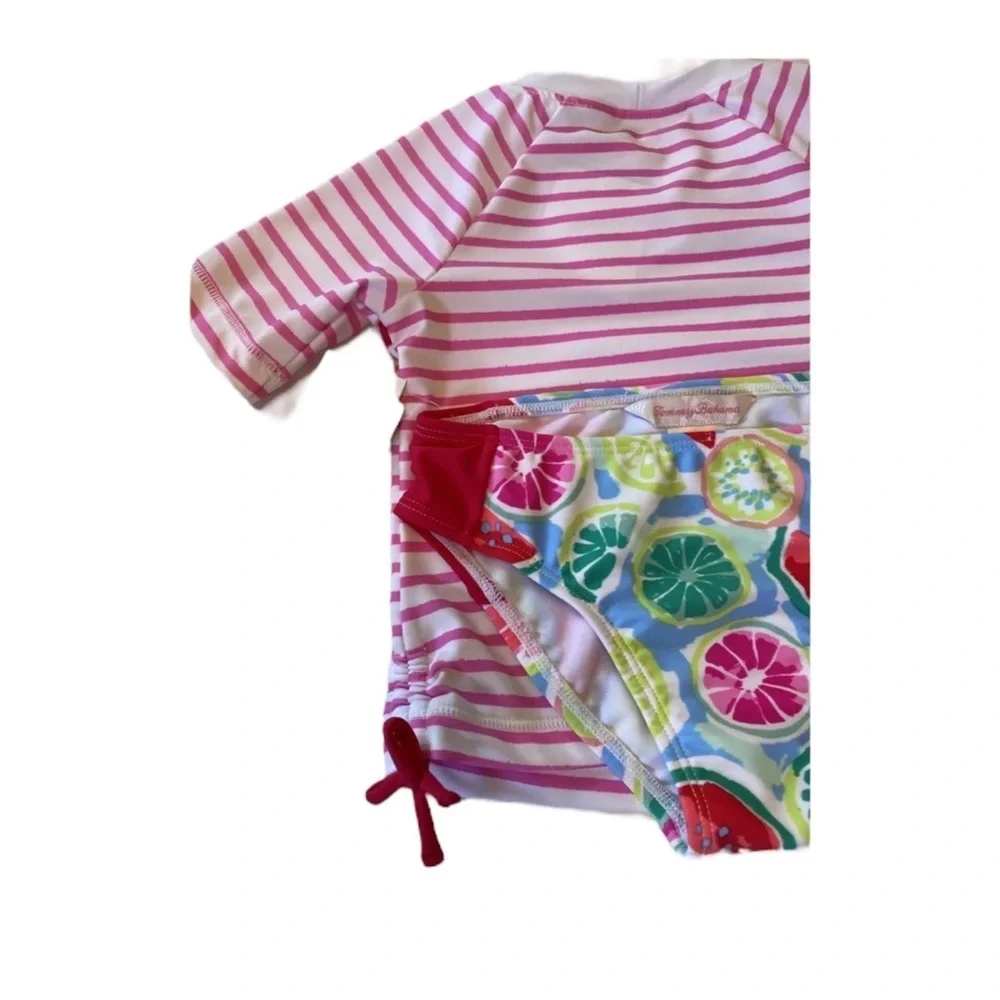 TOMMY BAHAMA Toddler Fruity Rash Guard Swim Set Size 3T — missing tag